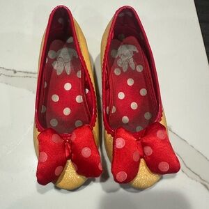 Pre-owned kids Minnie Mouse Red and Gold Bow Heels